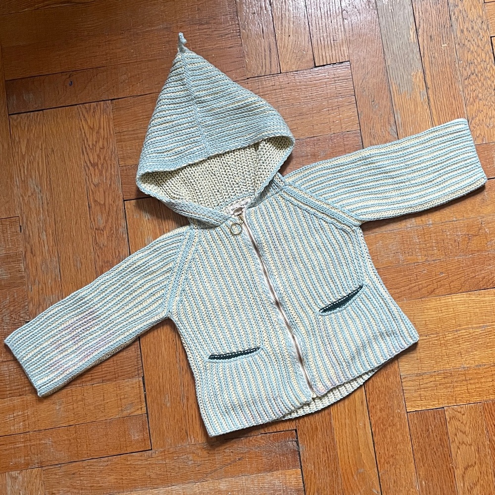 MISHA & PUFF “north wind beach jacket” pima cotton knit zip up sweater